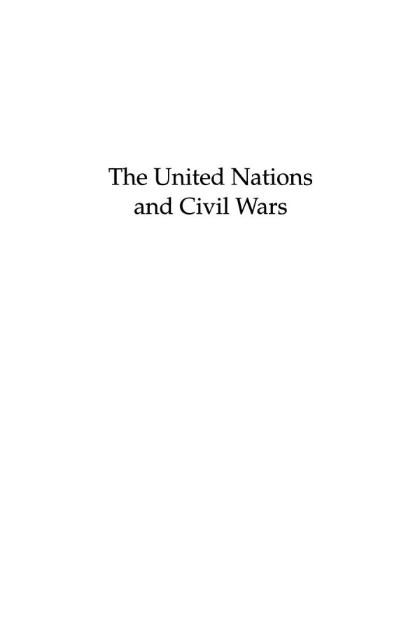 The United Nations And Civil Wars Thomas G Weiss Editor