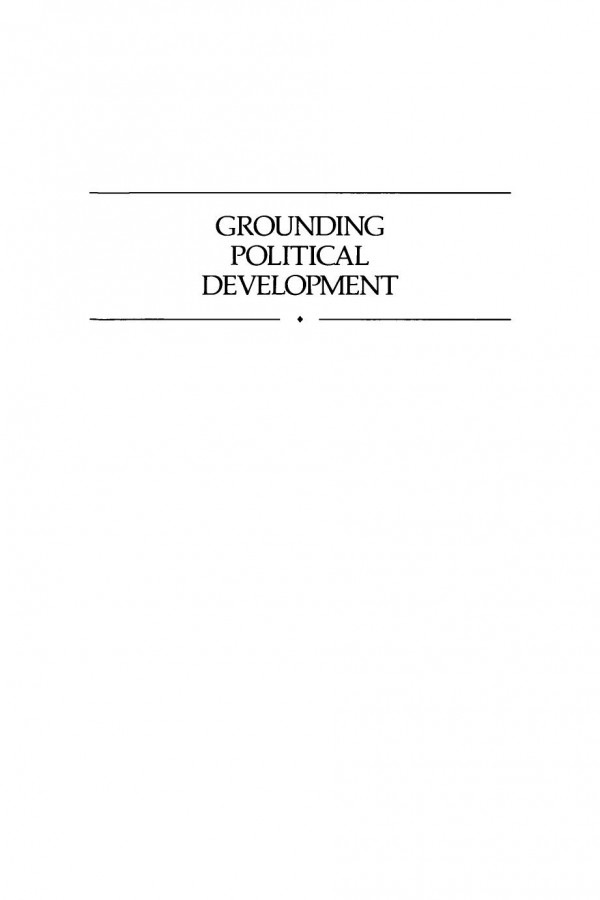 Grounding Political Development Stephen Chilton