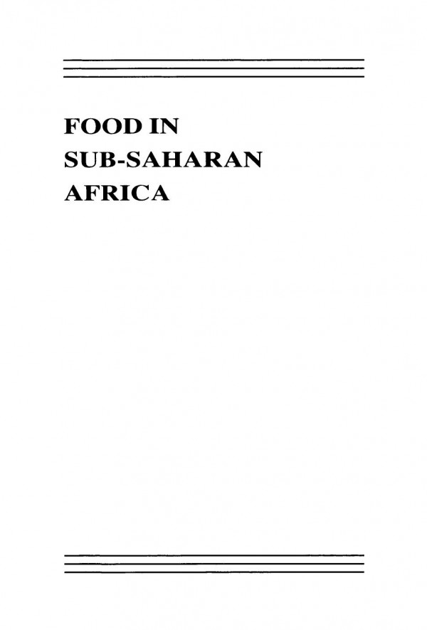 Food In Subsaharan Africa Art Hansen Editor Della E Mcmillan Editor