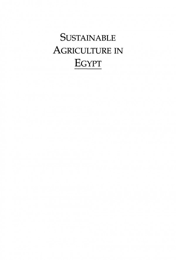 Sustainable Agriculture In Egypt Mohamed A Faris Mahmood Hasan Khan