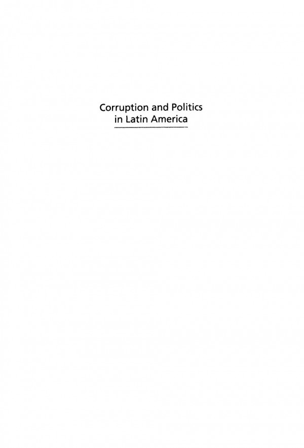 Corruption And Politics In Latin America National And Regional Dynamics Stephen D Morris Editor Charles H Blake Editor
