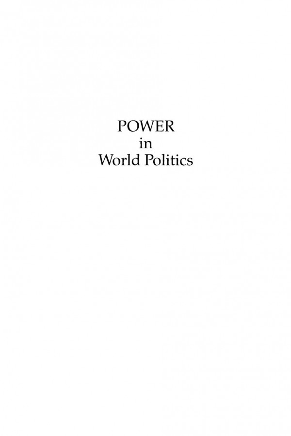 Power In World Politics Richard J Stoll Editor Michael D Ward Editor