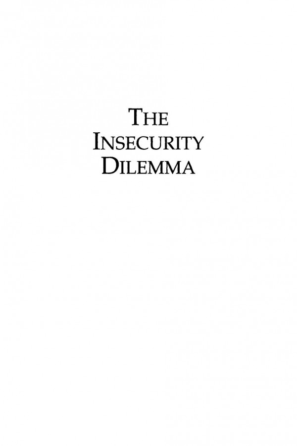 The Insecurity Dilemma National Security Of Third World States Brian L Job Editor