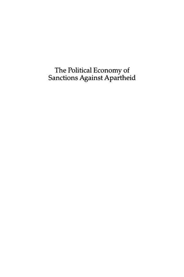 The Political Economy Of Sanctions Against Apartheid Haider Ali Khan