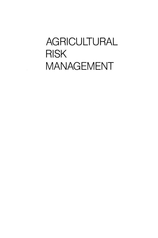 Agricultural Risk Management Beverly Fleisher