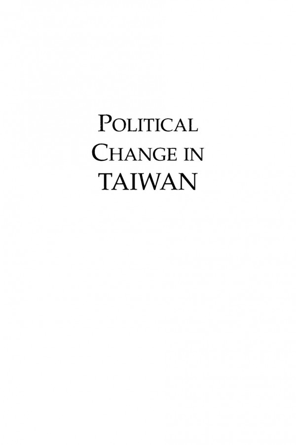 Political Change In Taiwan Tunjen Cheng Editor Stephan Haggard Editor