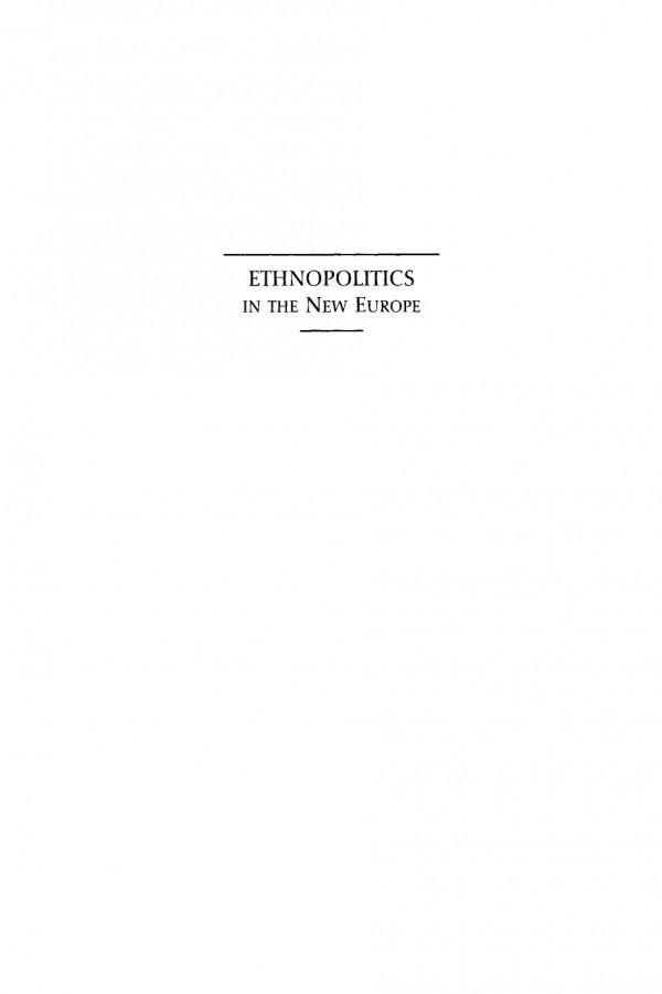 Ethnopolitics In The New Europe John T Ishiyama Marijke Breuning