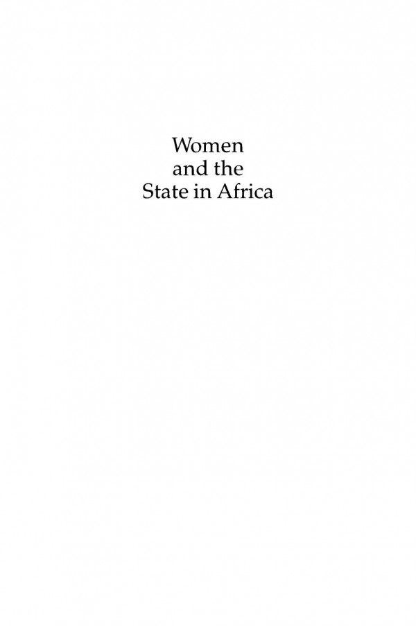 Women And The State In Africa Jane L Parpart Editor Kathleen A Staudt Editor