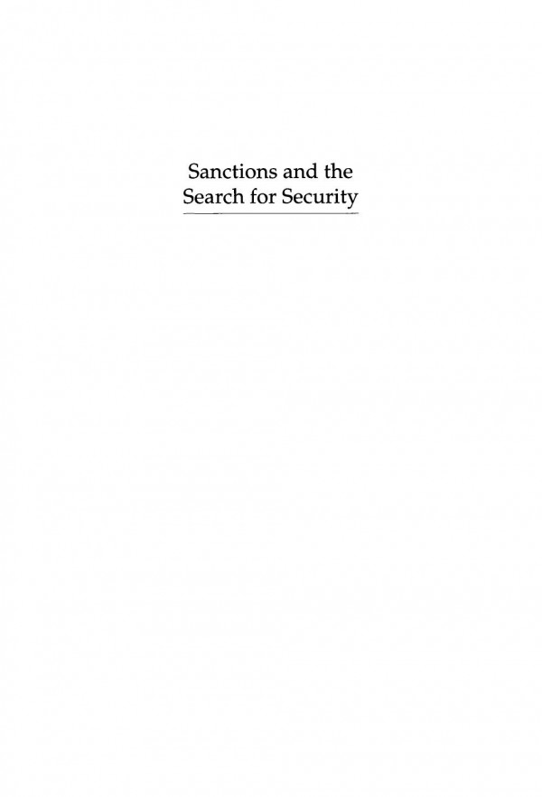 Sanctions And The Search For Security Challenges To Un Action David Cortright George A Lopez Linda Gerber