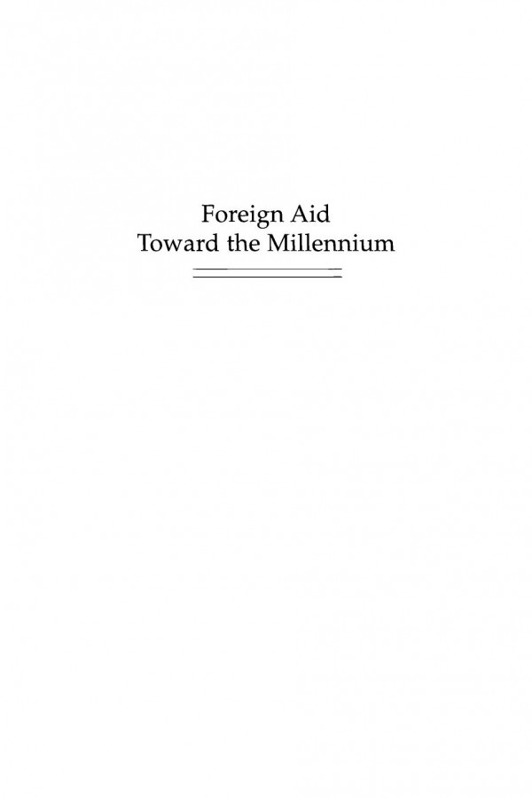Foreign Aid Toward The Millennium Steven W Hook Editor