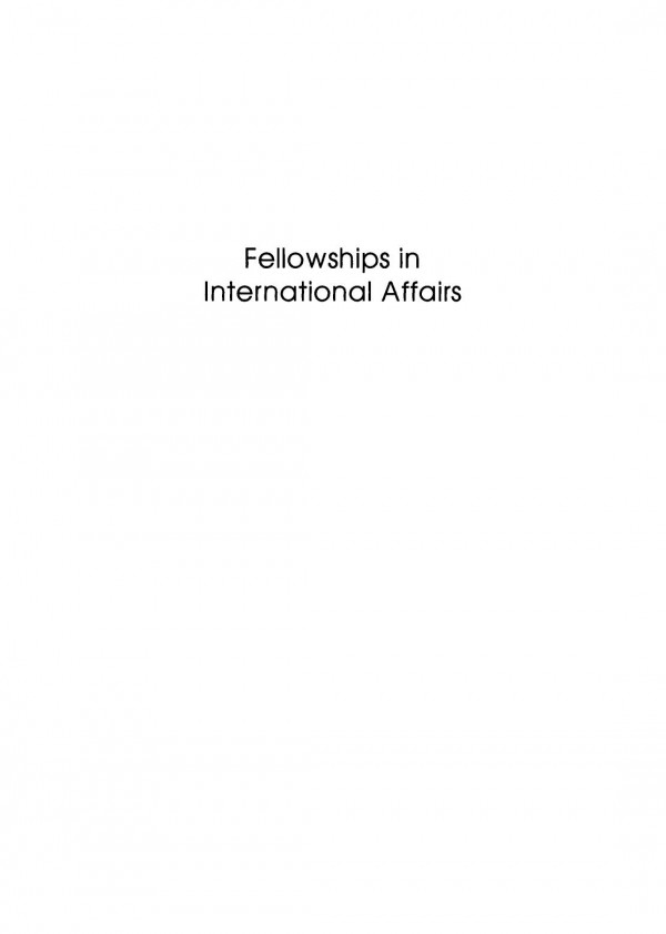 Fellowships In International Affairs A Guide To Opportunities In The United States And Abroad Women In International Security