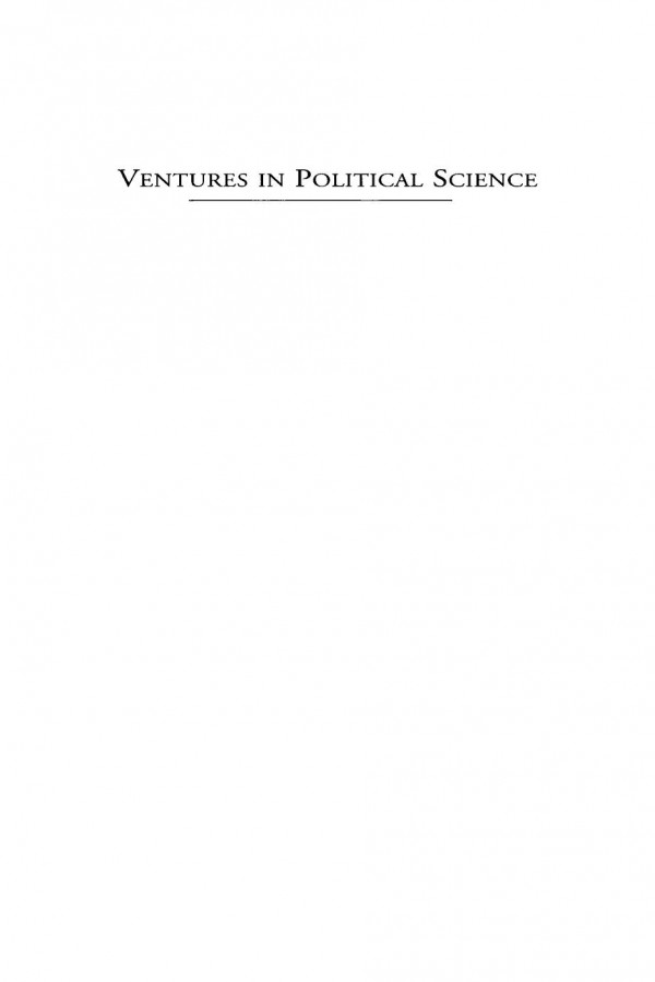 Ventures In Political Science Narratives And Reflections Gabriel A Almond