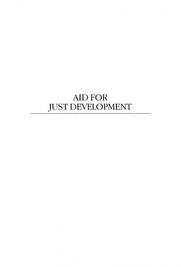 Aid For Just Development Report On The Future Of Foreign Assistance Stephen Hellinger Douglas Hellinger Fred M Oregan
