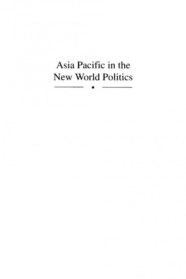 Asia Pacific In The New World Politics James C Hsiung Editor