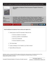 Affordability Of National Flood Insurance Program Premiums Report 1 1st Edition National Research Council Division Of Behavioral And Social Sciences And Education Committee On National Statistics Division On Engineering And Physical Sciences Board On Mathematical Sciences And Their Applications Division On Earth And Life Studies