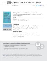 Building Infrastructure For International Collaborative Research In The Social And Behavioral Sciences Summary Of A Workshop 1st Edition National Research Council Policy And Global Affairs Board On International Scientific Organizations Usncpsychology Workshop Planning Committee On Building Infrastructure For International Collaborative Research In The Social And Behavioral Sciences L