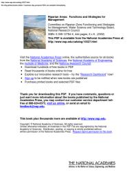 Riparian Areas Functions And Strategies For Management 1st Edition National Research Council Division On Earth And Life Studies Board On Environmental Studies And Toxicology Water Science And Technology Board Committee On Riparian Zone Functioning And Strategies For Management