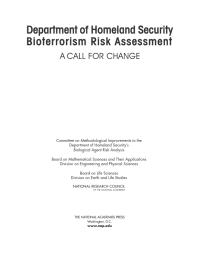 Department Of Homeland Security Bioterrorism Risk Assessment A Call For Change 1st Edition National Research Council Division On Earth And Life Studies Board On Life Sciences Division On Engineering And Physical Sciences Board On Mathematical Sciences And Their Applications Committee On Methodological Improvements To The Department Of Home