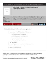Laser Radar Progress And Opportunities In Active Electrooptical Sensing 1st Edition National Research Council Division On Engineering And Physical Sciences Committee On Review Of Advancements In Active Electrooptical Systems To Avoid Technological Surprise Adverse To Us National Security