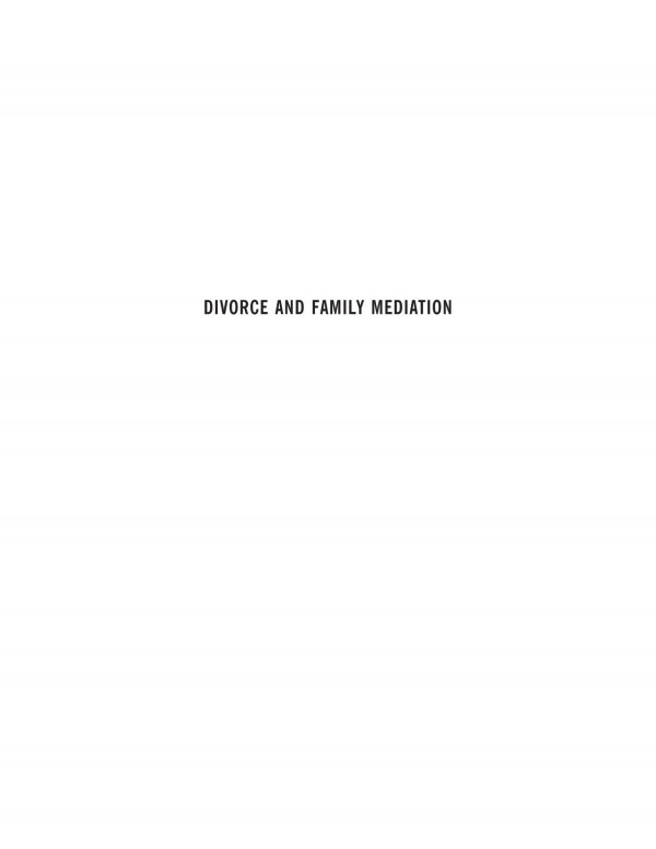 Divorce And Family Mediation Models Techniques And Applications Jay Folberg Ann L Milne Peter Salem