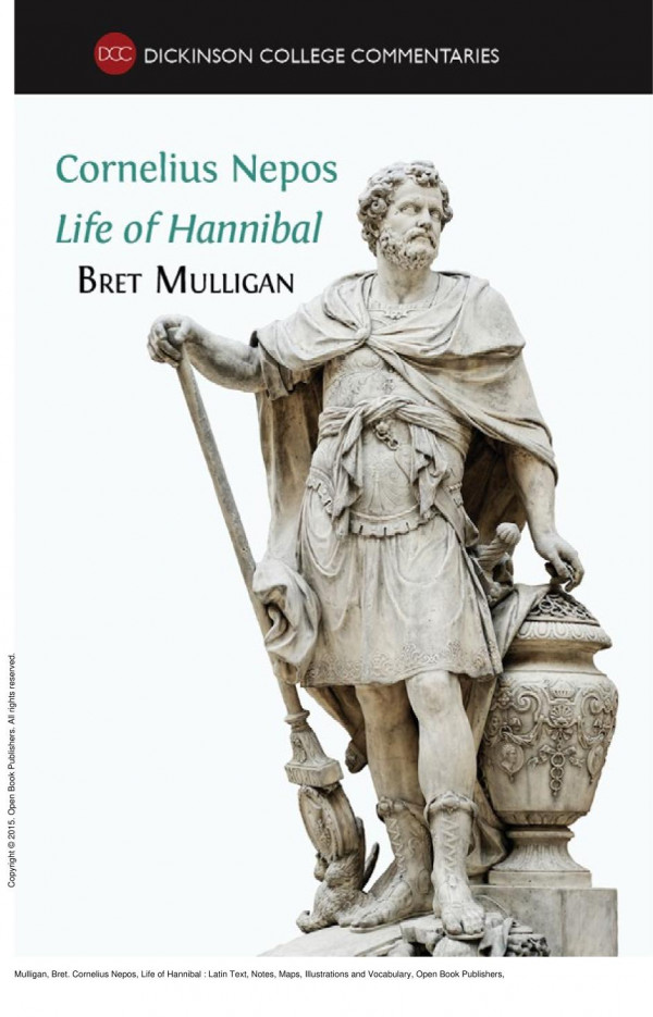 Cornelius Nepos Life Of Hannibal Latin Text Notes Maps Illustrations And Vocabulary 1st Edition Bret Mulligan