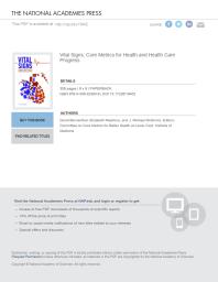 Vital Signs Core Metrics For Health And Health Care Progress 1st Edition Institute Of Medicine Committee On Core Metrics For Better Health At Lower Cost J Michael Mcginnis Elizabeth Malphrus David Blumenthal
