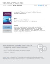 Immigration Policy And The Search For Skilled Workers Summary Of A Workshop 1st Edition And Medicine Engineering National Academies Of Sciences Policy And Global Affairs And Economic Policy Technology Board On Science Committee On Highskilled Immigration Policy And The Global Competition For Talent Joe Alper Aqila Coulthurst Gail Cohe