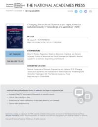 Changing Sociocultural Dynamics And Implications For National Security Proceedings Of A Workshop 1st Edition And Medicine Engineering National Academies Of Sciences Division Of Behavioral And Social Sciences And Education And Sensory Sciences Cognitive Board On Behavioral Holly G Rhodes