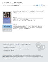 Improving Quality Of Care In Low And Middleincome Countries Workshop Summary 1st Edition And Medicine Engineering National Academies Of Sciences Institute Of Medicine Board On Global Health Rachel E Pittluck Gillian J Buckley