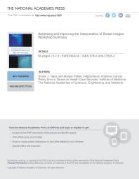 Assessing And Improving The Interpretation Of Breast Images Workshop Summary 1st Edition And Medicine Engineering National Academies Of Sciences Institute Of Medicine Board On Health Care Services National Cancer Policy Forum Margie Patlak Sharyl J Nass