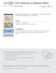 The State Of Resilience A Leadership Forum And Community Workshop Proceedings Of A Workshop 1st Edition And Medicine Engineering National Academies Of Sciences Policy And Global Affairs And Extreme Events Resilience Roundtable On Risk Sherrie Forrest