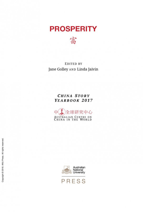 Prosperity 1st Edition Jane Golley Linda Jaivin