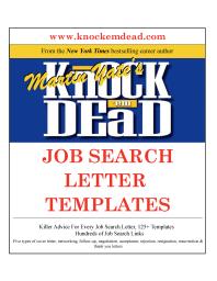 Knock Em Dead Job Search Letter Templates Martin Yate