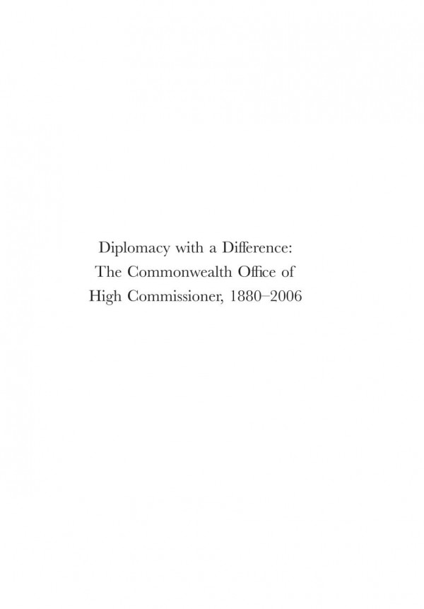 Diplomacy With A Difference The Commonwealth Office Of High Commissioner 18802006 Diplomatic Studies Lloyd