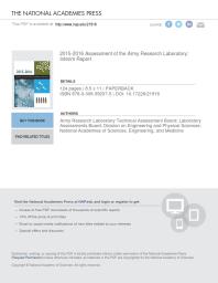 20152016 Assessment Of The Army Research Laboratory Interim Report 1st Edition And Medicine Engineering National Academies Of Sciences Division On Engineering And Physical Sciences Laboratory Assessments Board Army Research Laboratory Technical Assessment Board