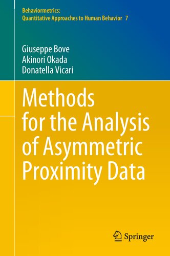 Methods For The Analysis Of Asymmetric Proximity Data 1st Ed 2021 Giuseppe Bove
