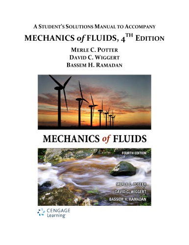 Mechanics Of Fluids Student Solutions Manual 4th Edition Merle C Potter