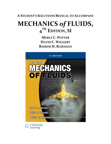 Mechanics Of Fluids Si Edition Student Solutions Manual 4th Edition Merle C Potter