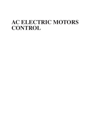 Ac Electric Motors Control Advanced Design Techniques And Applications Fouad Giri Editor