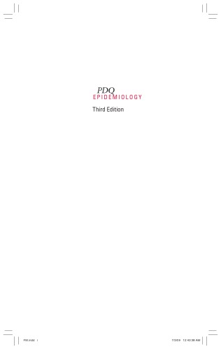 Pdq Epidemiology Third David L Streiner Phd Geoffrey R Norman