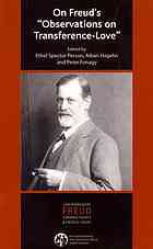 On Freuds Observations On Transferencelove Fonagy Peter Freud