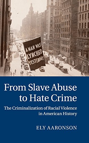 From Slave Abuse To Hate Crime The Criminalization Of Racial Violence In American History Dr Ely Aaronson