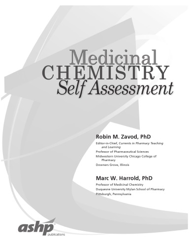 Medicinal Chemistry Self Assessment Harrold Marc W Zavod Robin M