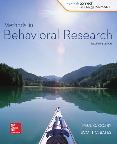 Methods In Behavioral Research 12th Edition Paul Cozby Scott Bates