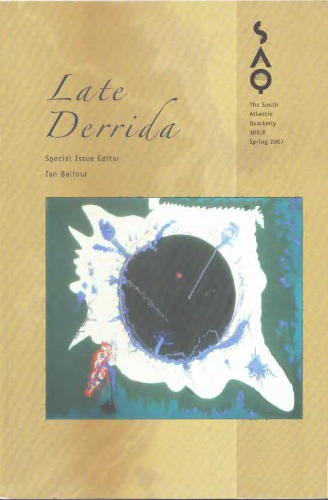 Late Derrida Ian Balfour Editor