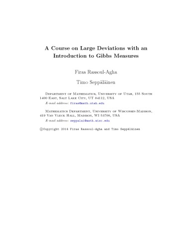 A Course On Large Deviations With An Introduction To Gibbs Measures Firas Rassoulagha