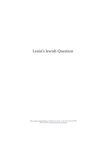 Lenins Jewish Question Yohanan Petrovskyshtern