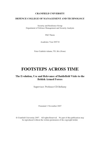 Footsteps Across Time The Evolution Use And Relevance Of Battlefield Visits To The British Armed Forces Caddickadams