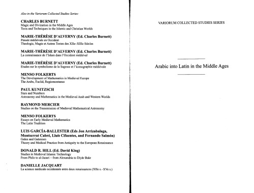 Arabic Into Latin In The Middle Ages The Translators And Their Intellectual And Social Context Charles S F Burnett
