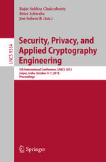 Security Privacy And Applied Cryptography Engineering 5th International Conference Space 2015 Jaipur India October 37 2015 Proceedings 1st Edition Rajat Subhra Chakraborty